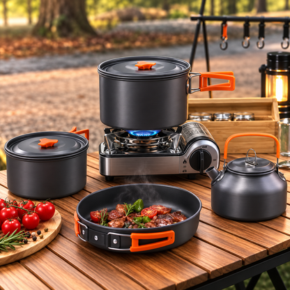 BraaiPack Portable Cookware Set – 3-Piece | Pot, Frying Pan & Kettle