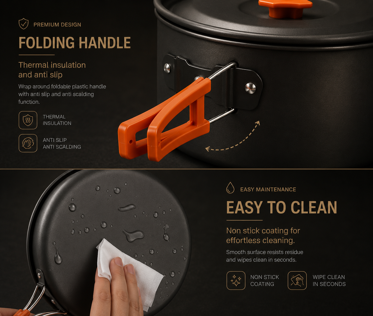 BraaiPack Portable Cookware Set – 3-Piece | Pot, Frying Pan & Kettle