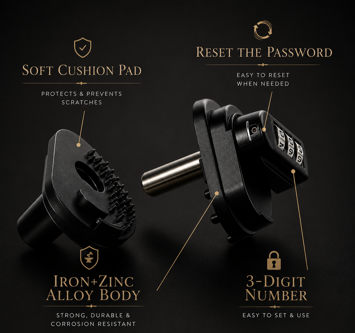 Heavy-Duty Zinc Alloy Combination Trigger Lock