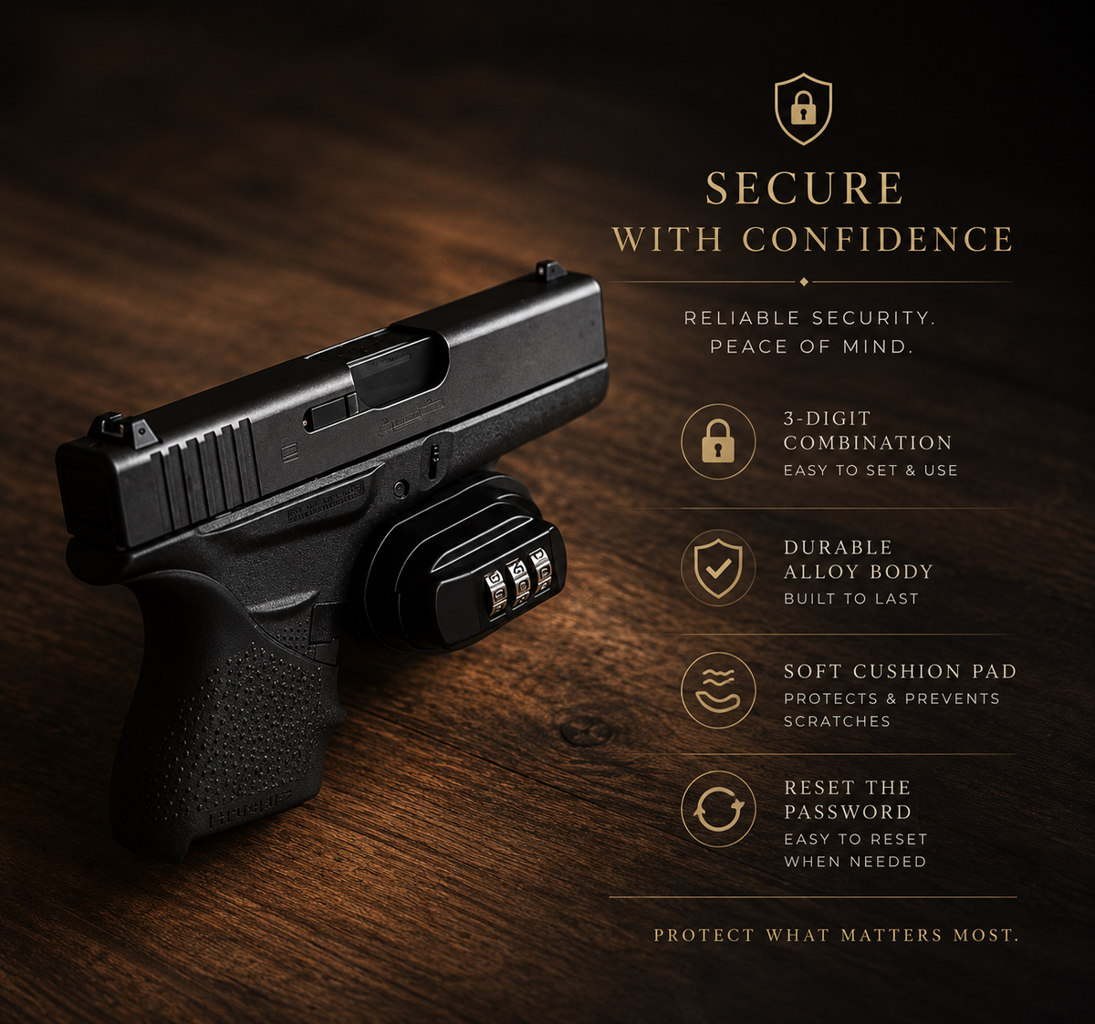 Heavy-Duty Zinc Alloy Combination Trigger Lock