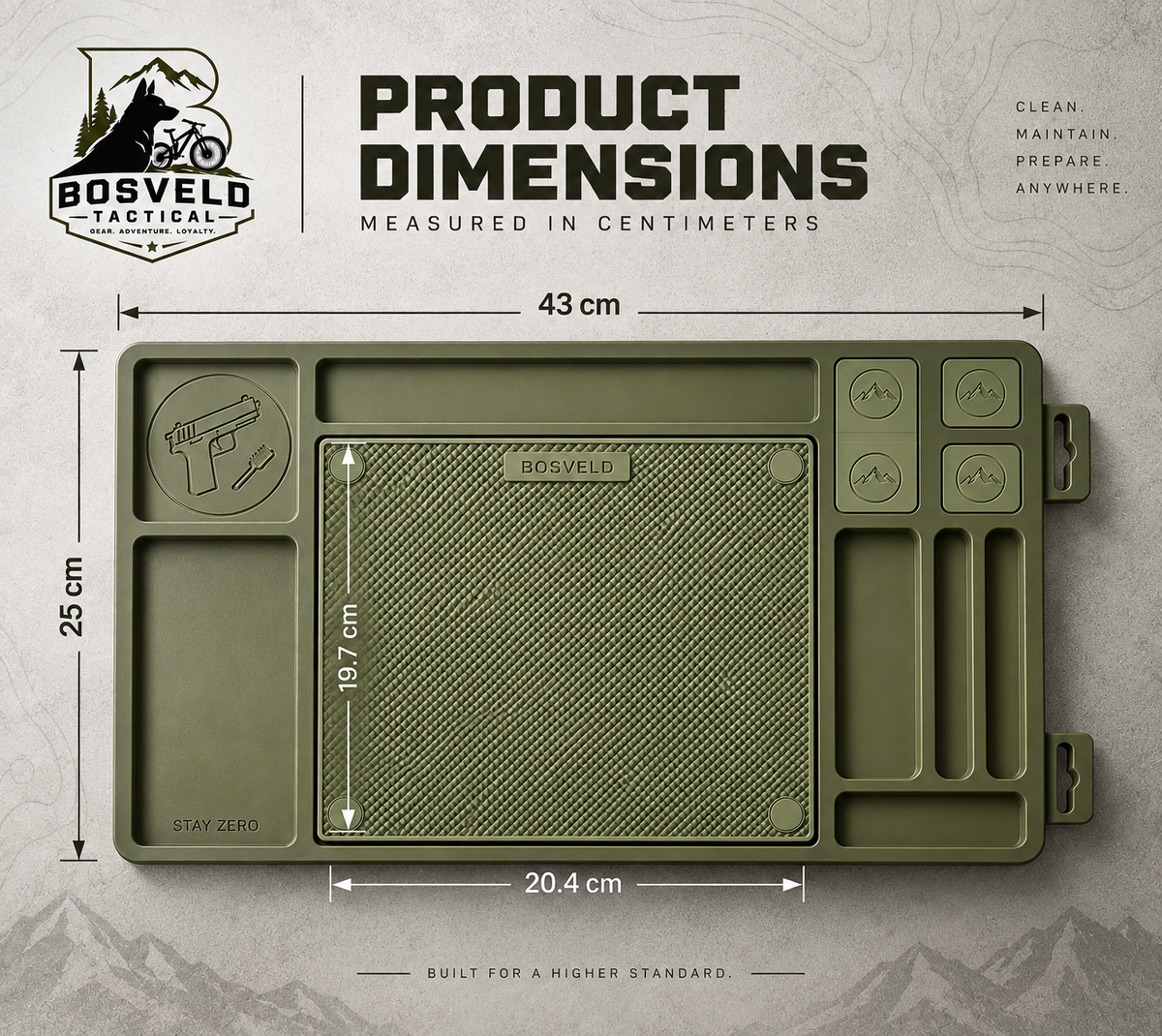 Gun Cleaning Mat Kit | Modular Separate Clean and Dirty or Single Mat Cleaning Tool