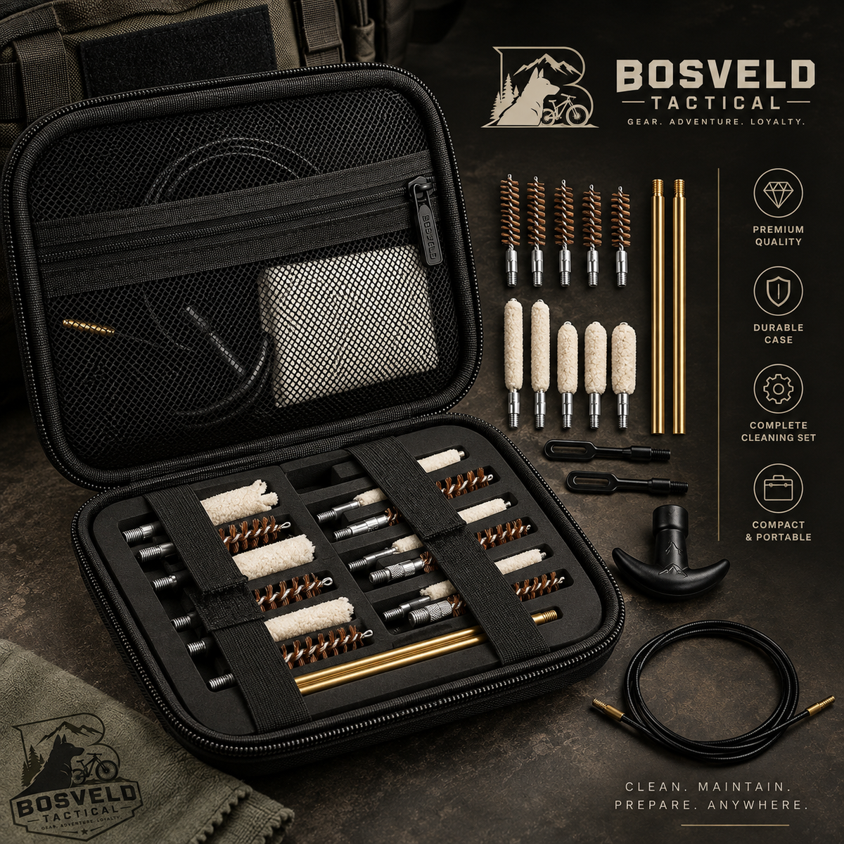 Tactical Cleaning Kit | 20pcs Gun Cleaning and Maintenance Set