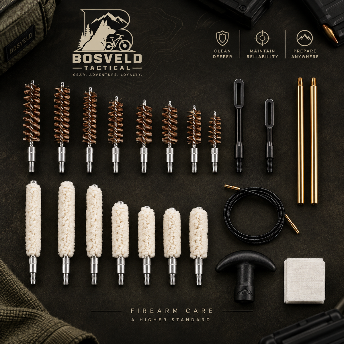 Tactical Cleaning Kit | 20pcs Gun Cleaning and Maintenance Set