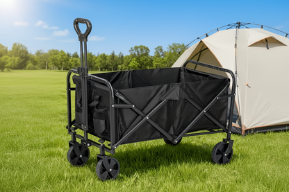 Black Folding Outdoor Utility Wagon