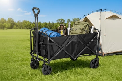Black Folding Wagon - Camping Scene